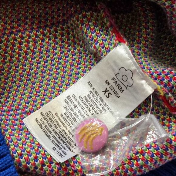 XS Farm Rio x Anthropologie Sweet Orchard fruit knit cardigan oversized sweater - Picture 8 of 12